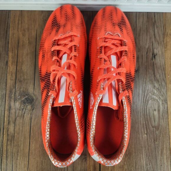 Adidas F10 FG Soccer Cleats Men Sz 13 Orange Athletic Football Boots Grass Field main image 4